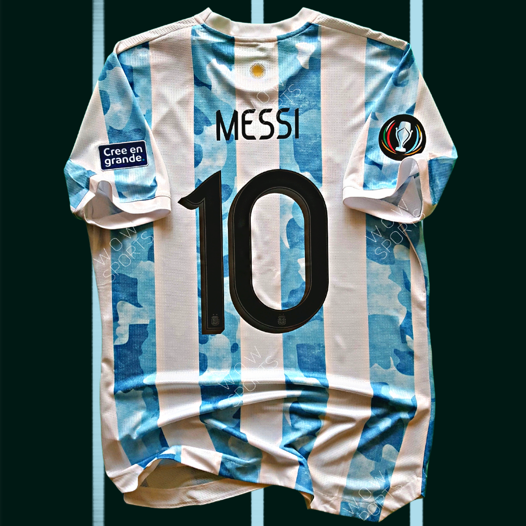 Argentina Home Messi Finalissima Jersey Full Patch 2022 ( Player Version) by FutbolWorldShop